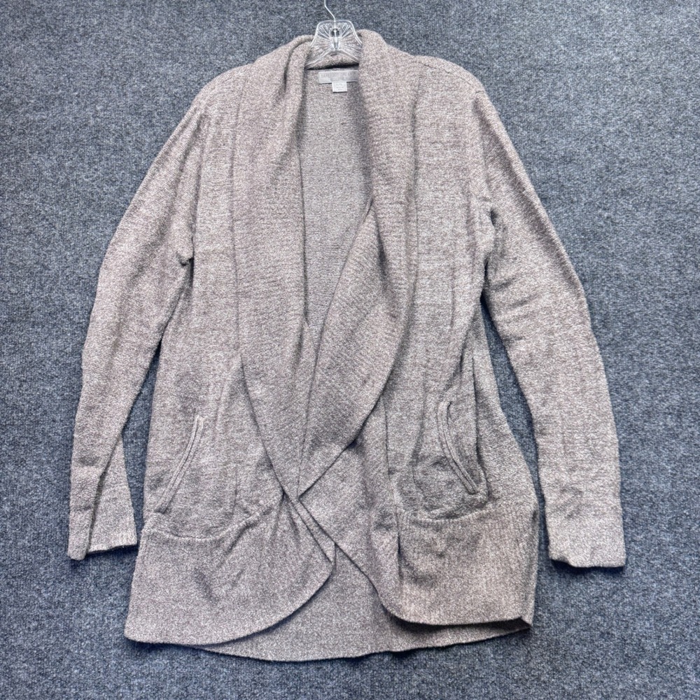 Barefoot Dreams Cardigan Womens L/XL Taupe CozyChic Lite 452 Draped Shawl Soft